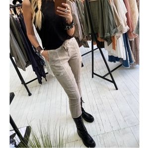 Tempo Paris Italian Joggers, size Medium, distressed sand color